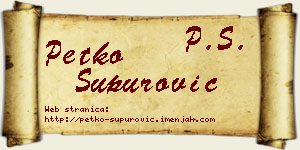 Petko Supurović vizit kartica